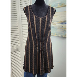 VTG ZOZO Boho Silk Tunic Top L Sleeveless Semi Sheer Festival Dress Cover up Y2K